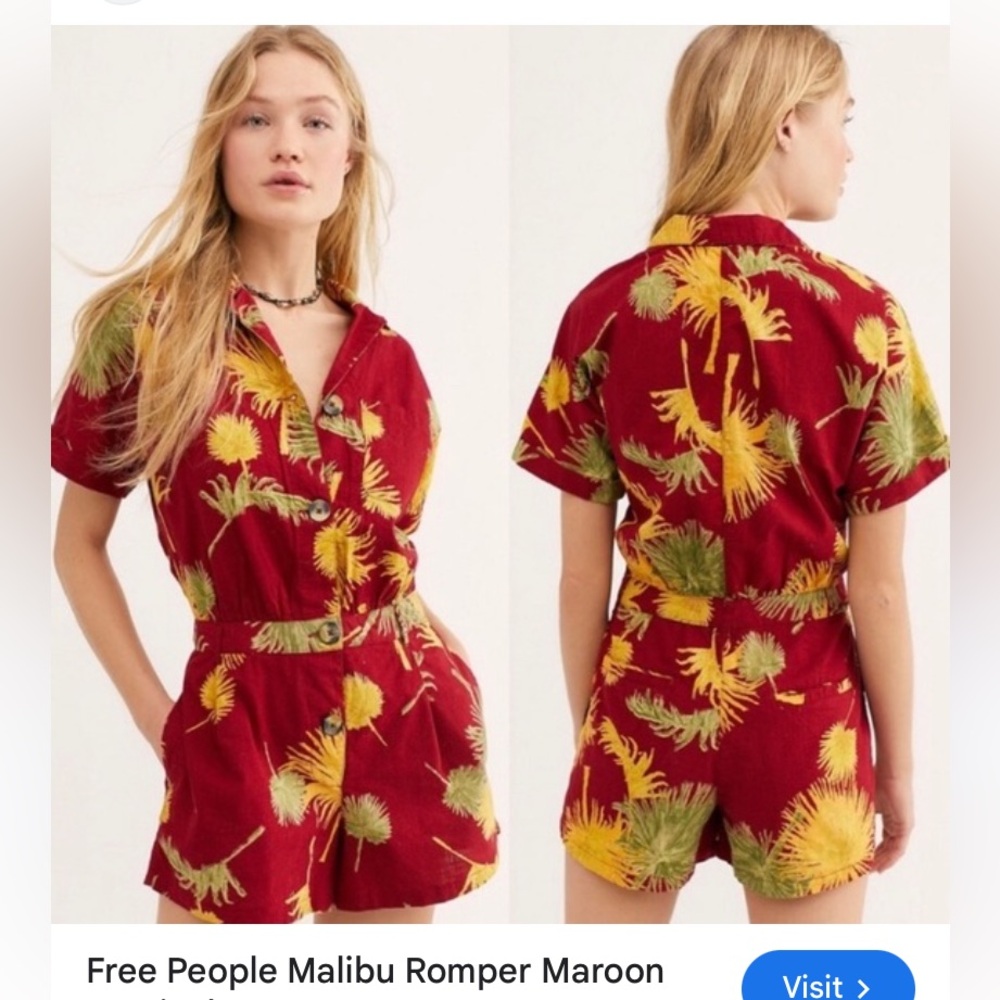 Free People Malibu romper boho tropical